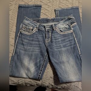 Vigoss Women's Distressed Blue Boot Cut Jeans